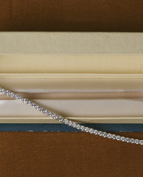 Natural diamond tennis bracelet in velvet box